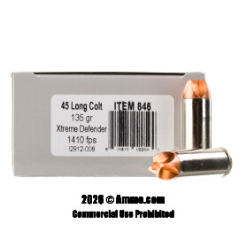 Image of 45 Long Colt - 135 Grain Xtreme Defender - Underwood - 20 Rounds