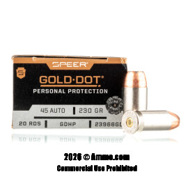 Image of Speer 45 ACP Ammo - 20 Rounds of 230 Grain HP Ammunition