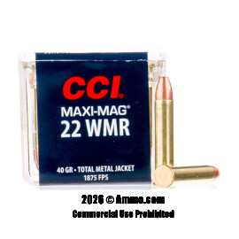 Image of CCI 22 WMR Ammo - 50 Rounds of 40 Grain TMJ Ammunition