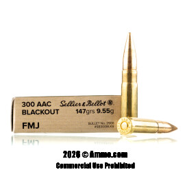 Image of Sellier and Bellot 300 Blackout Ammo - 20 Rounds of 147 Grain FMJ Ammunition