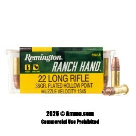 Remington Ranch Hand 22 LR Ammo - 5000 Rounds of 38 Grain CPHP Ammunition
