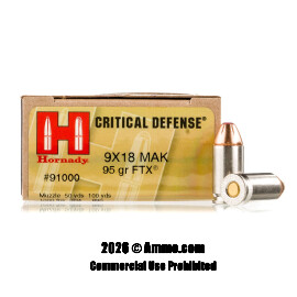 Image of Hornady 9mm Makarov Ammo - 25 Rounds of 95 Grain FTX Ammunition