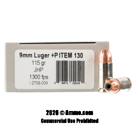 Image of Underwood 9mm +P Ammo - 20 Rounds of 115 Grain JHP Ammunition