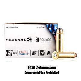 Image of Federal Train + Protect 357 Magnum Ammo - 50 Rounds of 125 Grain JHP Ammunition
