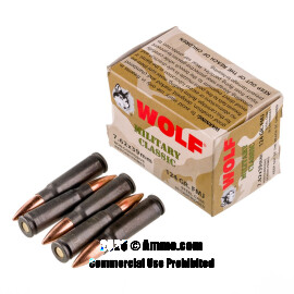 Image of Bulk 7.62x39 Ammo - 1000 Rounds of Bulk 124 Grain FMJ Ammunition from Wolf