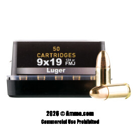 Image of Belom 9mm Ammo - 50 Rounds of 124 Grain FMJ Ammunition
