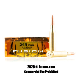 Federal 243 Win Ammo - 20 Rounds of 95 Grain Fusion Ammunition