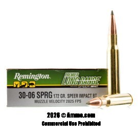 Image of Remington Premier Long Range 30-06 Ammo - 20 Rounds of 172 Grain Speer Impact Ammunition