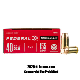 Image of Federal 40 Cal Ammo - 1000 Rounds of 155 Grain FMJ Ammunition