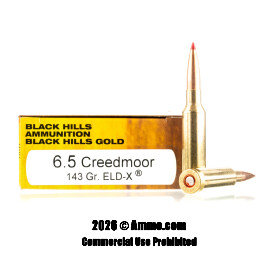 Image of Black Hills Ammunition Gold 6.5 Creedmoor Ammo - 20 Rounds of 143 Grain ELD-X Ammunition