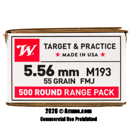 Image of Winchester USA 5.56x45 Ammo - 1000 Rounds of 55 Grain FMJ Ammunition