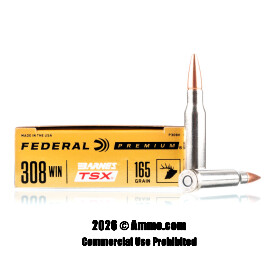 Image of Federal 308 Win Ammo - 20 Rounds of 165 Grain Barnes TSX Ammunition