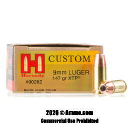 Image of Hornady XTP 9mm Luger Ammo - 250 Rounds of 147 Grain JHP Ammunition