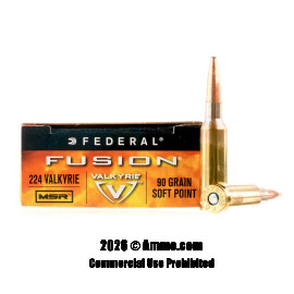 Image of Federal Fusion MSR 224 Valkyrie Ammo - 20 Rounds of 90 Grain SP Ammunition