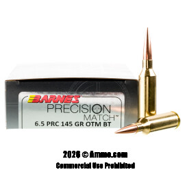Image of Barnes Precision Match 6.5 PRC Ammo - 20 Rounds of 145 Grain OTM BT Ammunition