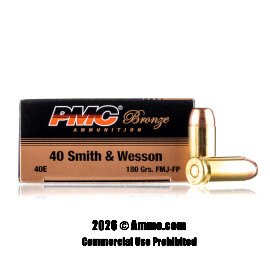 Image of PMC 40 cal Ammo - 1000 Rounds of 180 Grain FMJ-FN Ammunition