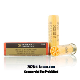Image of Federal Vital-Shok 20 Gauge Ammo - 5 Rounds of 3" 1-1/4 oz. #2 Buckshot Ammunition