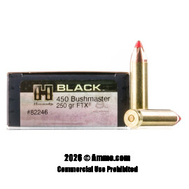 Image of Hornady BLACK 450 Bushmaster Ammo - 20 Rounds of 250 Grain FTX Ammunition