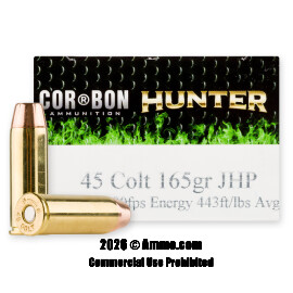 Image of Corbon Hunter 45 Long Colt Ammo - 20 Rounds of 165 Grain JHP Ammunition