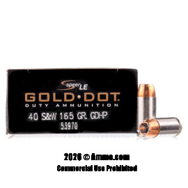 Speer 40 cal Ammo - 1000 Rounds of 165 Grain JHP Ammunition