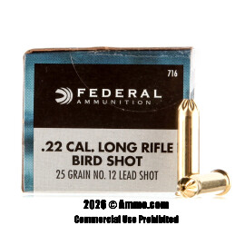 Image of Federal 22 LR Ammo - 50 Rounds of 25 Grain #12 Shot Ammunition