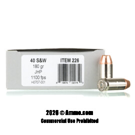 Image of Underwood 40 S&W Ammo - 20 Rounds of 180 Grain JHP Ammunition