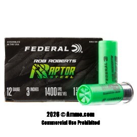Federal Rob Roberts Raptor Steel 12 Gauge Ammo - 25 Rounds of 1-3/8 oz. #3 Steel Shot Ammunition