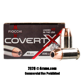 Image of Fiocchi CovertX 45 ACP Ammo - 20 Rounds of 230 Grain JHP Ammunition