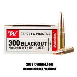 Image of Winchester Subsonic 300 AAC Blackout Ammo - 20 Rounds of 200 Grain Open Tip Ammunition