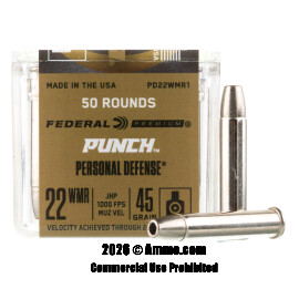 Image of Federal Punch 22 WMR Ammo - 50 Rounds of 45 Grain JHP Ammunition