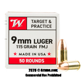 Image of Winchester 9mm Ammo - 1000 Rounds of 115 Grain FMJ Ammunition