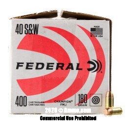 Image of Federal Champion 40 S&W - 400 Rounds of 180 Grain FMJ Ammunition