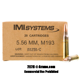 Image of IMI 5.56x45 Ammo - 500 Rounds of 55 Grain FMJ M193 Ammunition