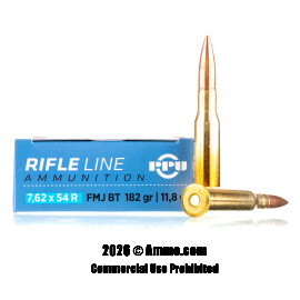 Image of Prvi Partizan 7.62x54r Ammo - 20 Rounds of 182 Grain FMJ-BT Ammunition