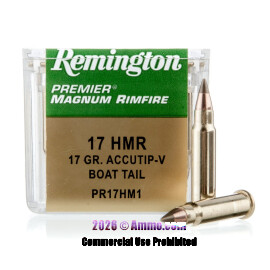 Remington Premier Magnum Rimfire 17 HMR Ammo - 2000 Rounds of 17 Grain AccuTip-V Ammunition