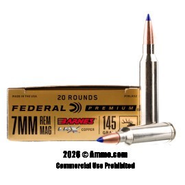Image of Federal 7mm Rem Magnum Ammo - 20 Rounds of 145 Grain LRX Ammunition