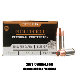 Image of Speer Gold Dot 30 Super Carry Ammo - 20 Rounds of 115 Grain JHP Ammunition