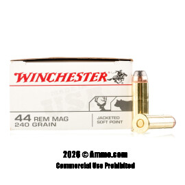 Image of Winchester 44 Magnum Ammo - 500 Rounds of 240 Grain JSP Ammunition