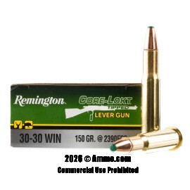 Image of Remington Core-Lokt Tipped Lever Gun 30-30 Win Ammo - 20 Rounds of 150 Grain Polymer Tip Ammunition