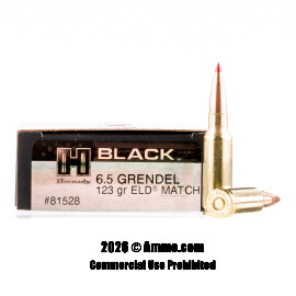 Image of Hornady BLACK 6.5 Grendel Ammo - 200 Rounds of 123 Grain ELD Match Ammunition