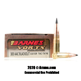 Barnes VOR-TX 300 AAC Blackout Ammo - 20 Rounds of 110 Grain TAC-TX FB Ammunition