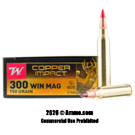 Image of Winchester Copper Impact 300 Win Mag Ammo - 20 Rounds of 150 Grain Copper Extreme Point Ammunition
