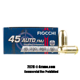 Image of Fiocchi 45 ACP Ammo - 500 Rounds of 230 Grain FMJ Ammunition