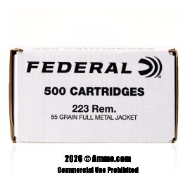 Image of Federal American Eagle 223 Rem Ammo - 500 Rounds of 55 Grain FMJ Ammunition