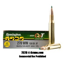 Image of Remington Premier CuT 270 Win Ammo - 20 Rounds of 130 Grain Copper Tipped Ammunition