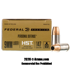 Image of Federal Personal Defense 9mm Ammo - 20 Rounds of 147 Grain HST JHP Ammunition