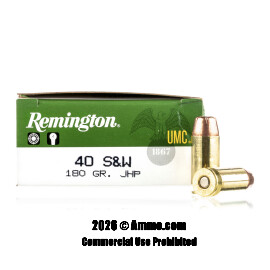 Image of Remington 40 Cal Ammo - 50 Rounds of 180 Grain JHP Ammunition