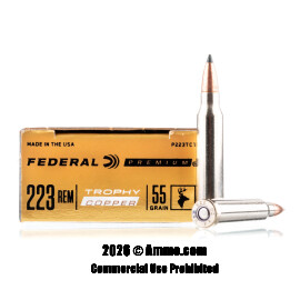 Federal 223 Ammo - 20 Rounds of 55 Grain Trophy Copper Ammunition