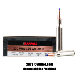 Image of Barnes VOR-TX Long Range 270 Win Ammo - 20 Rounds of 129 Grain LRX BT Ammunition