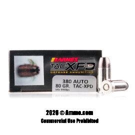 Image of Barnes 380 ACP Ammo - 20 Rounds of 80 Grain Barnes TAC-XP HP Ammunition